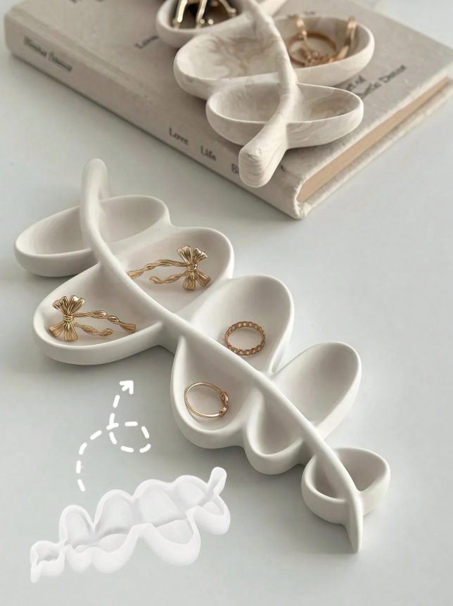 1PC Curved Display Plate | Decorative Jewelry Storage Tray | Minimalist Home Decor Display Tray | DIY Resin Casting Display Plate | Vanity Organizer | Gift Decoration