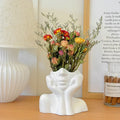 Lady Head Vase Concrete Woman Face Plant Pot Makeup Holder Modern Luxury Home Decor