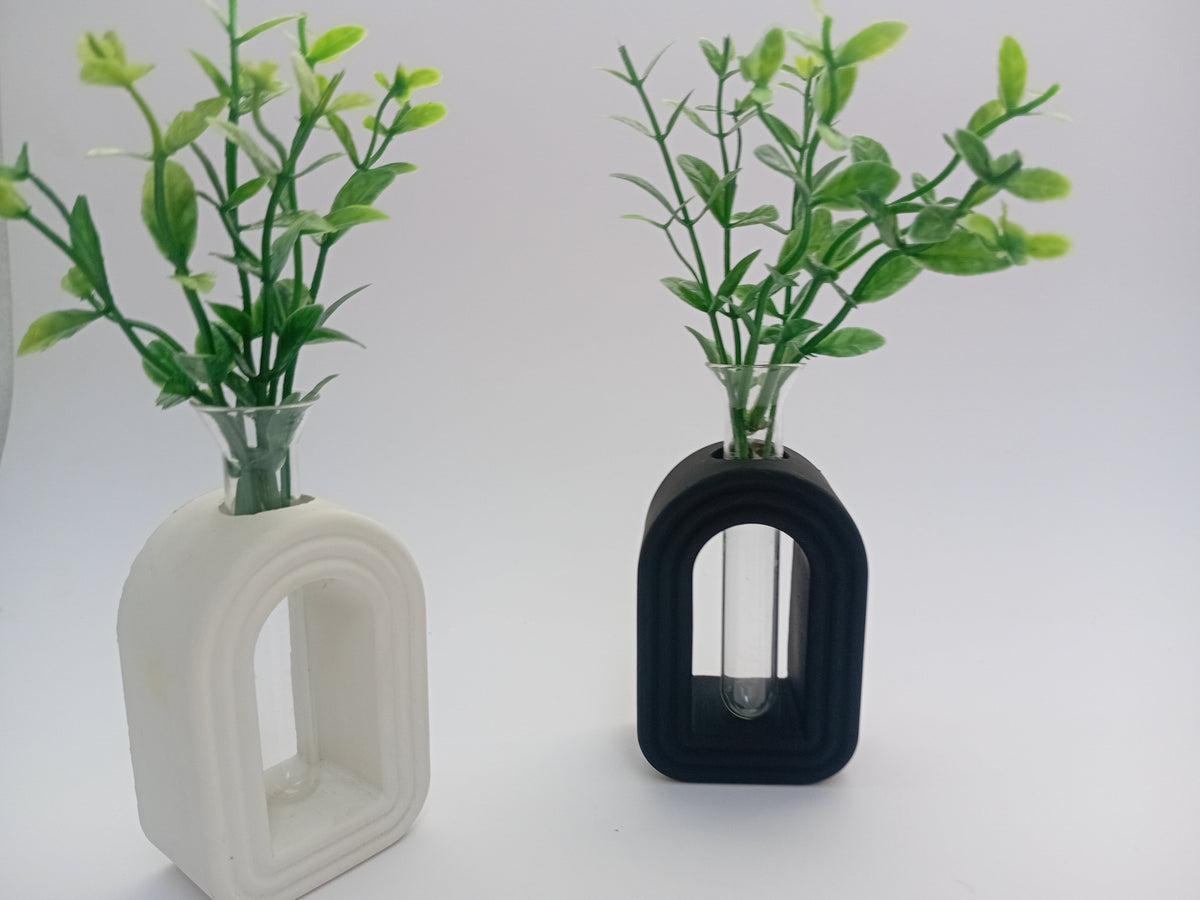 Elegant Modern Arch Vase with Artificial Plant – Minimalist Flower Vase for Home & Office Decoration With Flowers
