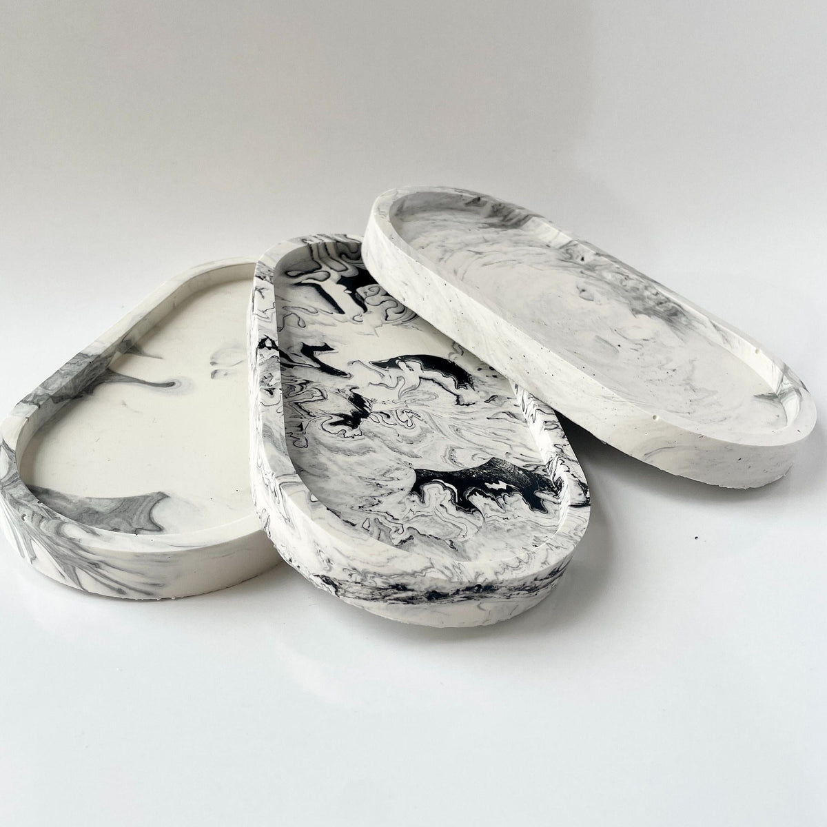 Decorative Tray, Oval Marble Tray for Home Decor Trinket Dish for Dressing Tables for Perfume, Ring Jewellery Trays Oval Tary by Tajdar