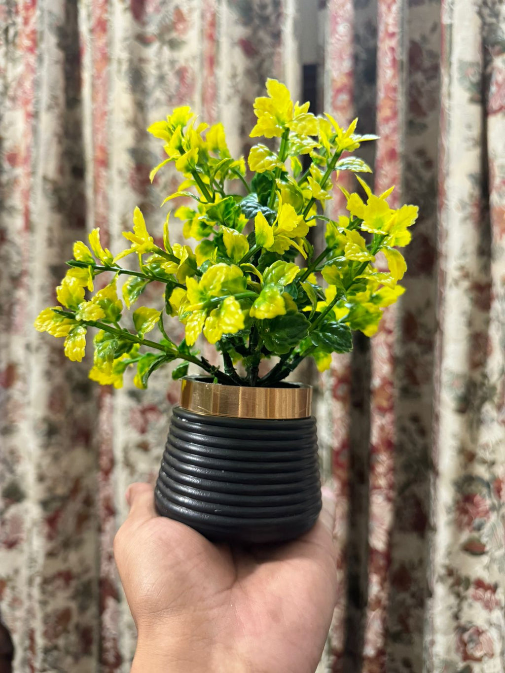 Artificial Wild Plant with Black / White Pot | Washable | Best Used for Home Purposes and Office Decoration Table Top home decoration items flowers Showpiece for home decoration
