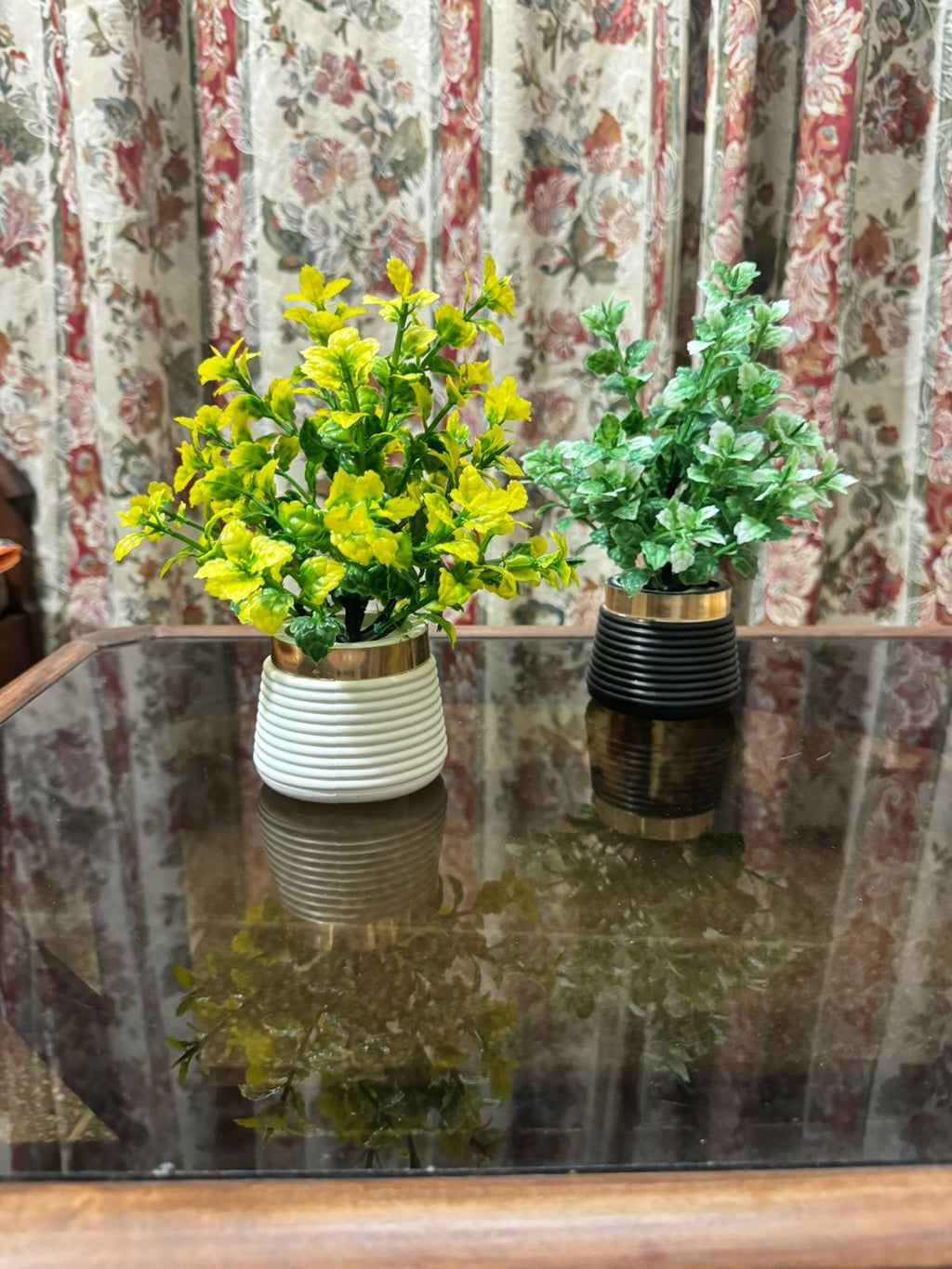 Artificial Wild Plant with Black / White Pot | Washable | Best Used for Home Purposes and Office Decoration Table Top home decoration items flowers Showpiece for home decoration