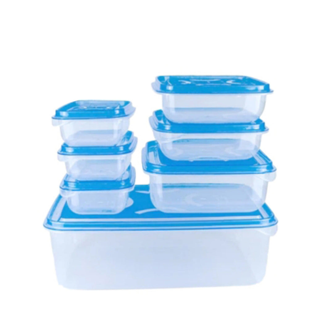 Storage Container Set 7 Pcs - Airtight Plastic Kitchen Organizer with Thumb Lock