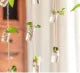 New Set of 8 Rope Hanging Small Glass Bud Vase Without Money Plants , Decorative Hanging Glass Plants Vases, Small Hanging Vases, Home Decor, Housewarming Gift