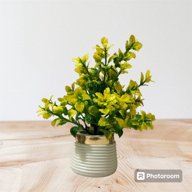 Artificial Wild Plant with Black / White Pot | Washable | Best Used for Home Purposes and Office Decoration Table Top home decoration items flowers Showpiece for home decoration