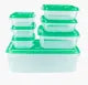 Storage Container Set 7 Pcs - Airtight Plastic Kitchen Organizer with Thumb Lock