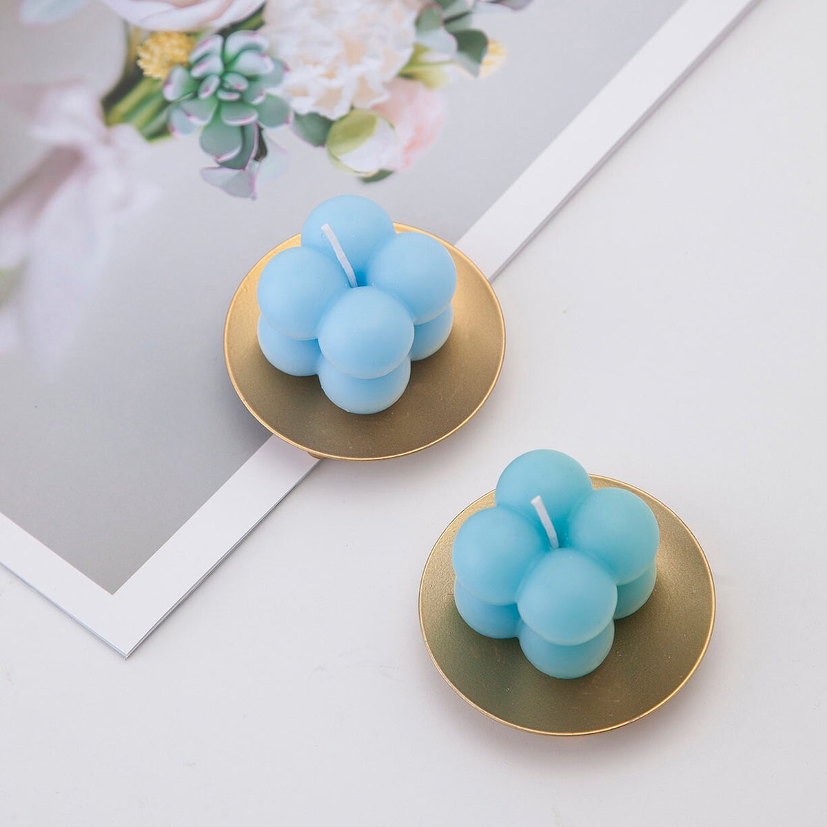 Pack of 2 Mini Scented Bubble Candles, Handmade Soy Wax, Vegan, Eco-Friendly, Birthday Gift, Party Decor, Wedding Favors, Essential Oil Fragrance