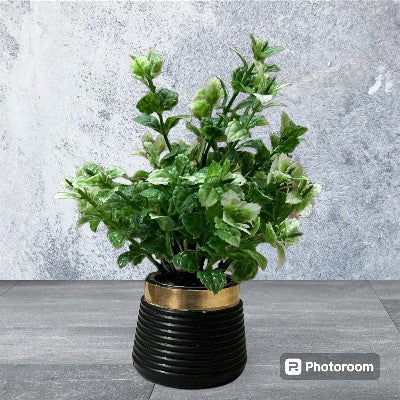 Artificial Wild Plant with Black / White Pot | Washable | Best Used for Home Purposes and Office Decoration Table Top home decoration items flowers Showpiece for home decoration