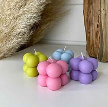 Pack of 2 Mini Scented Bubble Candles, Handmade Soy Wax, Vegan, Eco-Friendly, Birthday Gift, Party Decor, Wedding Favors, Essential Oil Fragrance