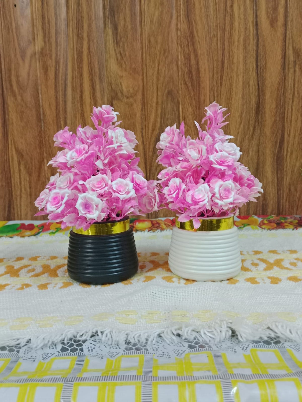 Artificial Wild Plant with Black / White Pot | Washable | Best Used for Home Purposes and Office Decoration Table Top home decoration items flowers Showpiece for home decoration