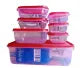 Storage Container Set 7 Pcs - Airtight Plastic Kitchen Organizer with Thumb Lock