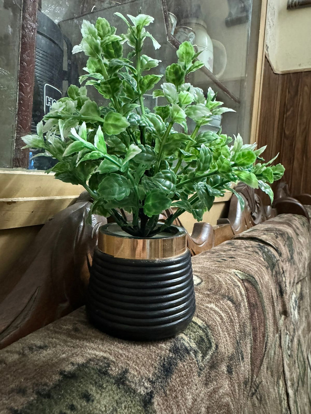 Artificial Wild Plant with Black / White Pot | Washable | Best Used for Home Purposes and Office Decoration Table Top home decoration items flowers Showpiece for home decoration