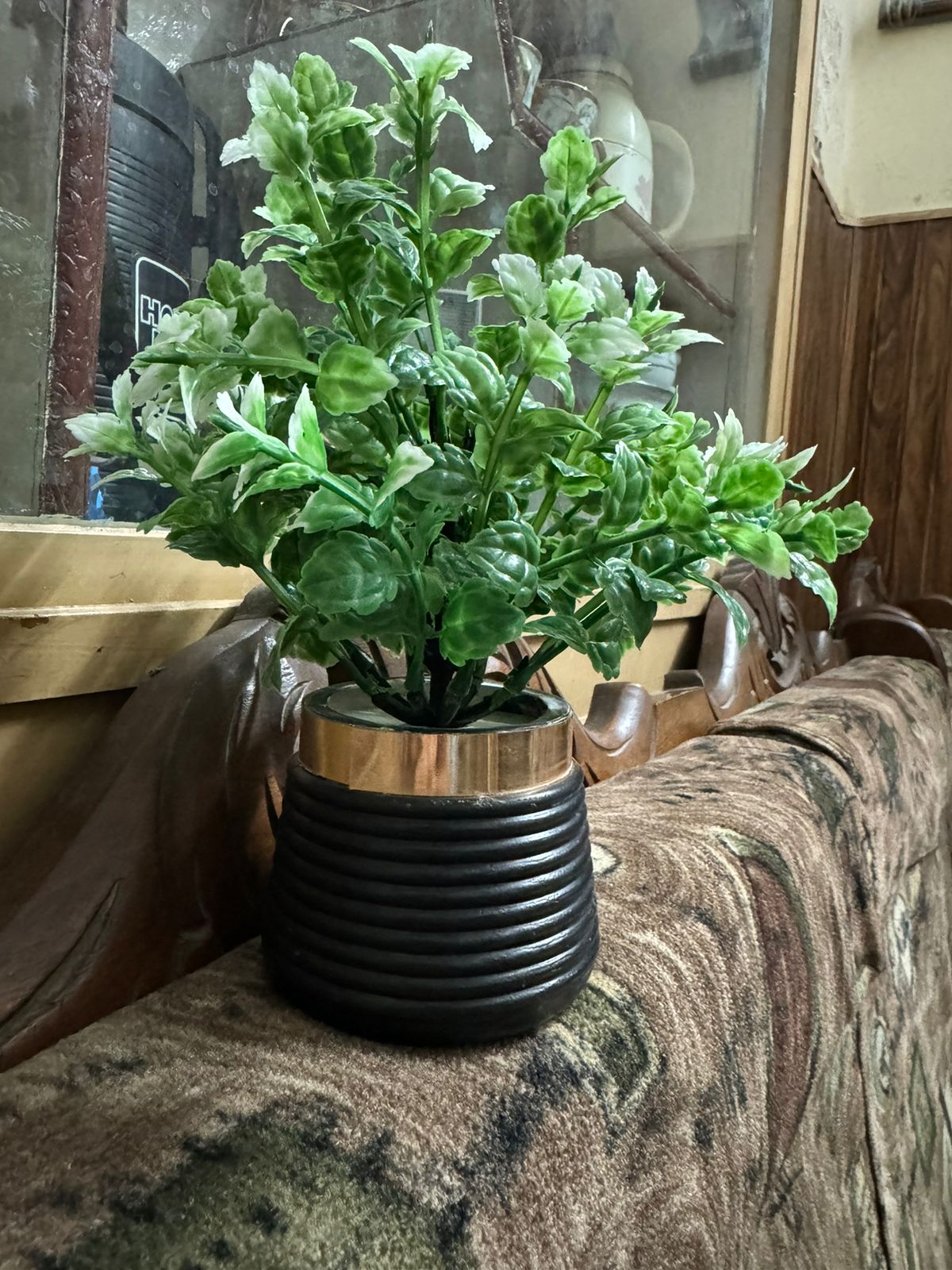 Artificial Wild Plant with Black / White Pot | Washable | Best Used for Home Purposes and Office Decoration Table Top home decoration items flowers Showpiece for home decoration
