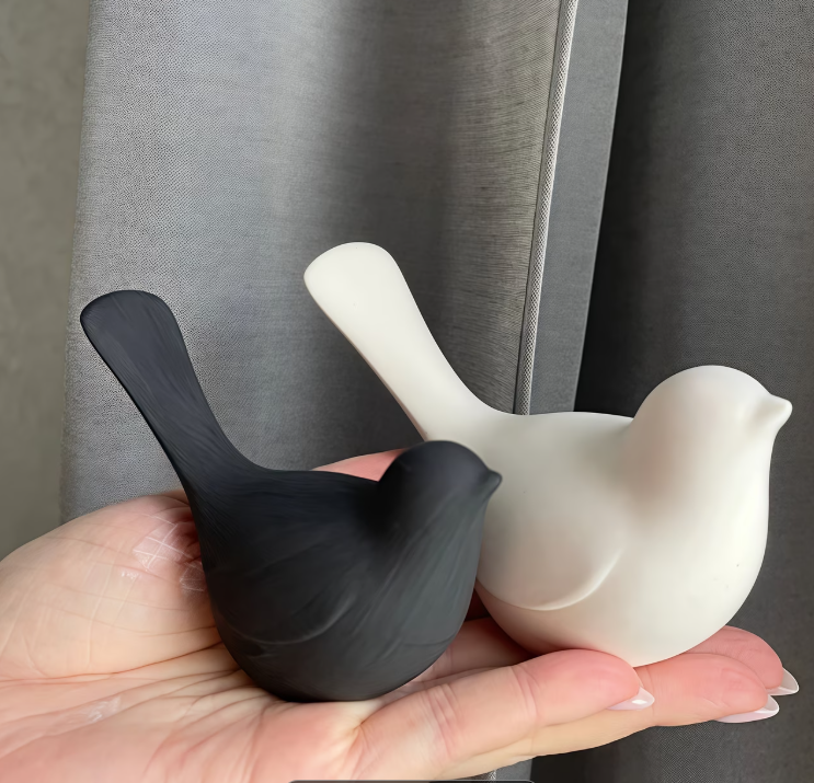 Minimalist Ceramic Bird Pair Decor